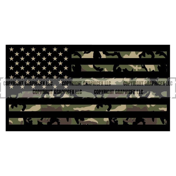 USA Flag Camo Camouflage American America Military Army Marines Hunt Graphic Design Decor Art  PNG SVG Clipart Vector 2027