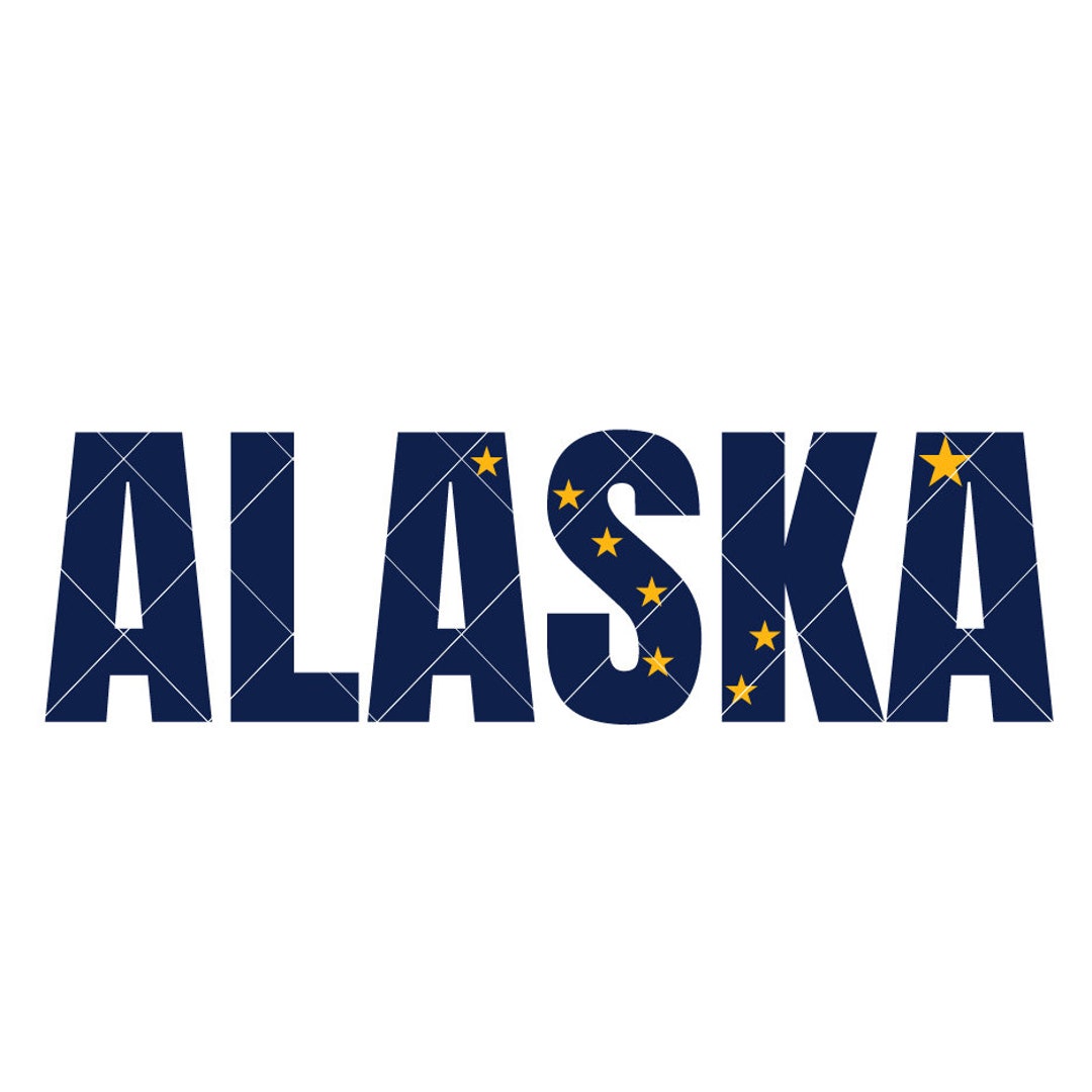 Alaska State Flag Word Art INSTANT DOWNLOAD 1 Vector .eps, .dxf, .svg