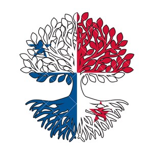 Vectorkunst Panama Roots Tree: clipart Panamese vlag (digitale download)