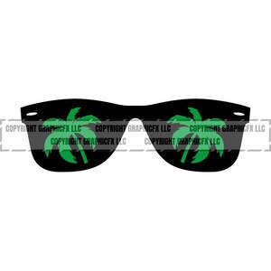 Palm Tree Sunglasses INSTANT DOWNLOAD vector .eps, .dxf, .svg .png. Vinyl Cutter Ready, T-Shirt, CNC clipart graphic 2022