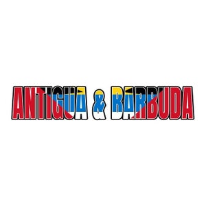 Antigua & Barbuda Island Flag text word art 1 vector .eps, .dxf, .svg .png. Vinyl Cutter Ready, T-Shirt, CNC clipart graphic 0840