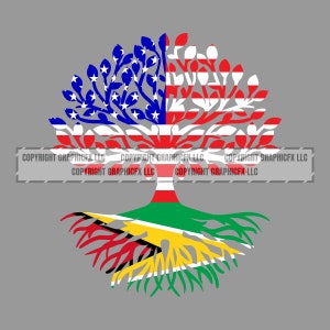 VS/Guyana Guyanese vlag Roots Art Digital vector .eps, .dxf, .svg .png Vinyl Cutter Ready, T-Shirt, CNC clipart graphic 2299