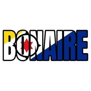 Bonaire Flag text word art Island vector .eps, .dxf, .svg .png. Vinyl Cutter T-Shirt, CNC clipart graphic 0853