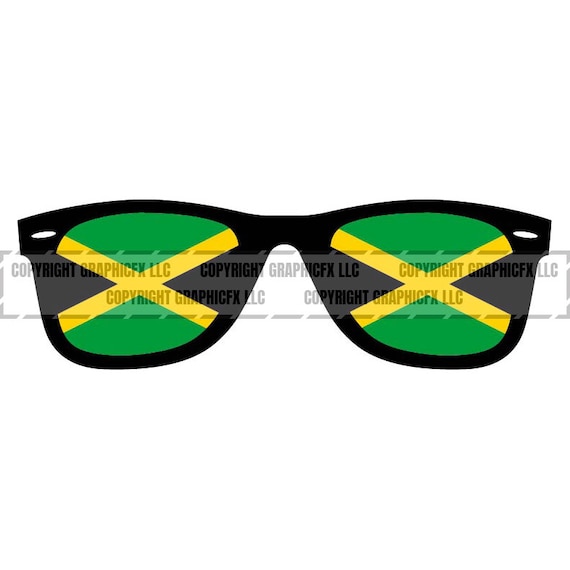 Jamaica Flag Sunglasses INSTANT DOWNLOAD Vector .eps .dxf Etsy