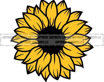 Sunflower Vector Art: Vinyl Cutter Ready Clipart (Digital Download)