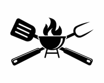 BBQ Grilling Grill Fork spatula Barbecue cooking 1 vector .eps, .svg, .dxf & 1 .png Vinyl Cutter Ready, T-Shirt, CNC clipart graphic 0046