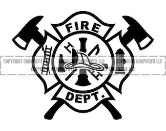 Fire Dept. logo .eps, .svg, .dxf & 1 .png Vinyl Cutter Ready, T-Shirt, CNC clipart graphic 0398