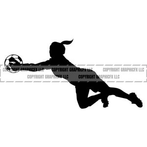 Jugador de fútbol femenino portero DESCARGA INSTANTE 1 vector .eps, svg y .png Cortador de vinilo listo, camiseta, gráfico de imágenes prediseñadas CNC 2106