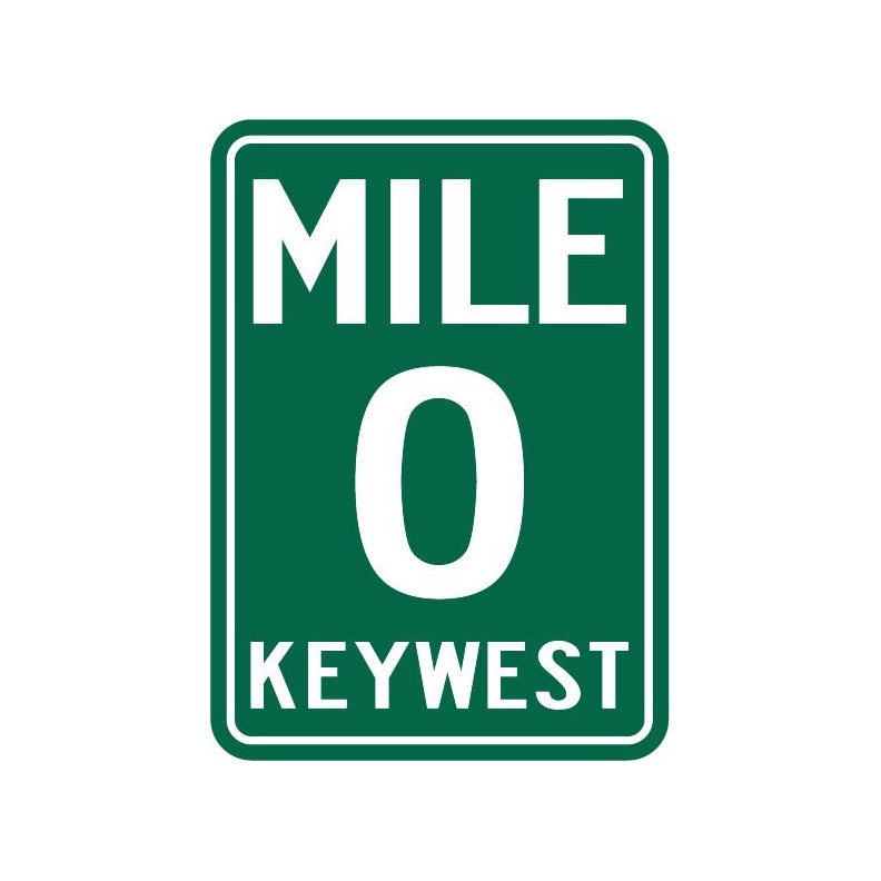 Keywest Mile 0 Sign Vector .eps .svg .dxf & 1 .png Vinyl Etsy