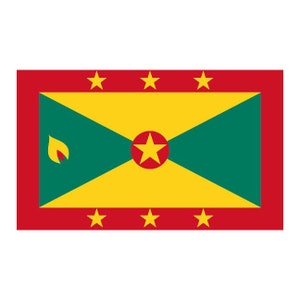 Grenadian Grenada Flag vector .eps, .dxf, .svg .png. Vinyl Cutter Ready, T-Shirt, CNC clipart graphic 0794