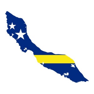 Curaçao Flagge Insel Vektor .eps, .dxf, .svg .png. Vinyl Cutter Ready, T-Shirt, CNC Clipart Grafik 1031