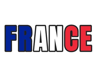 France Flag Text Word Art 1 Vector .eps, .dxf, .svg .png. Vinyl Cutter  Ready, T-shirt, CNC Clipart Graphic 0839 - Etsy