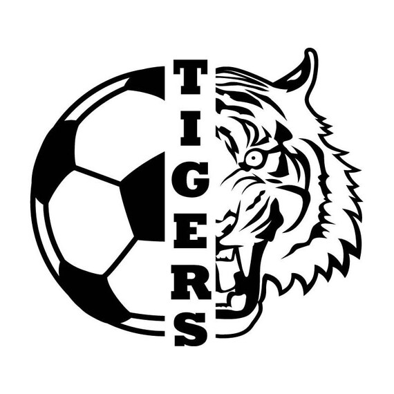 Tigers Soccer With Mascot Tiger Vector Eps Dxf Svg Png Etsy