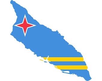 Aruba Flag Island Vector (svg, png, eps, dxf) (Digital Download)
