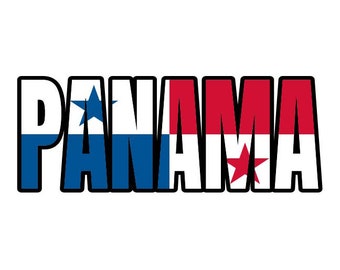 Panama Flag word art Panamanian .eps, .dxf, .svg .png. Vinyl Cutter Ready, T-Shirt, CNC clipart graphic 0868