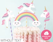 Download Rainbow Topper With Unicorns And Gold Accents Pdf Png Svg And Dxf Files For Instant Download By Lively Party Store Catch My Party