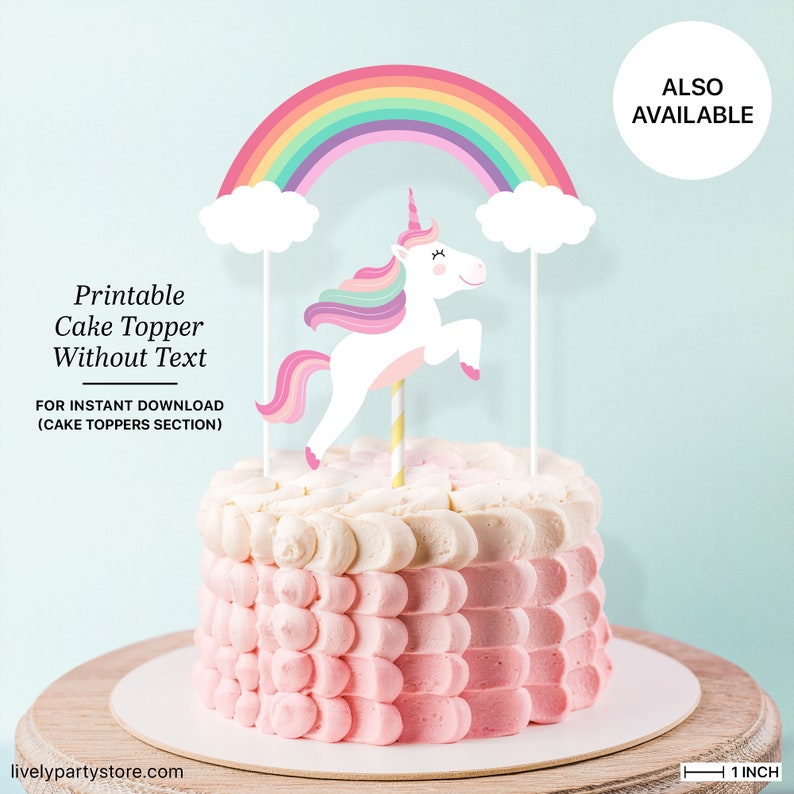 Happy Birthday UNICORN cake topper printable unicorn cake ...