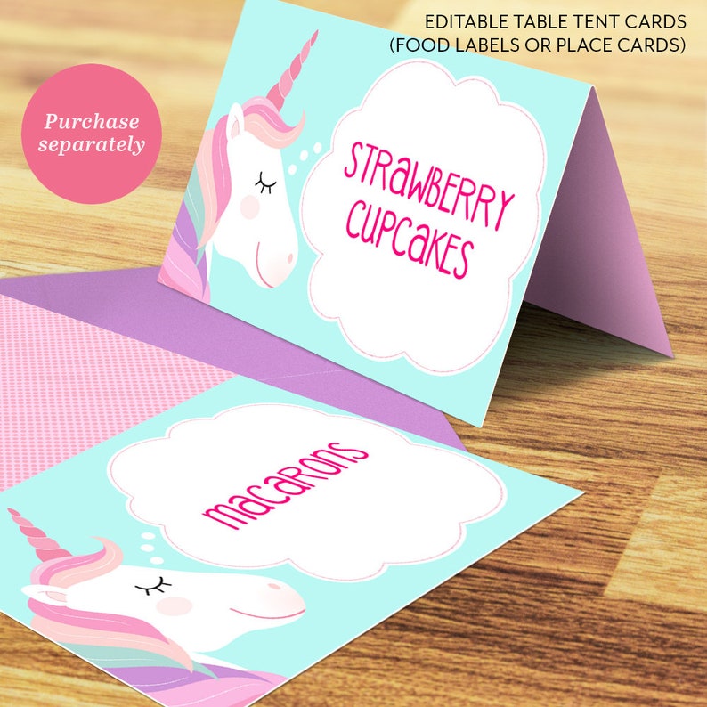 unicorn cake topper rainbow centerpiece printable pdf file etsy