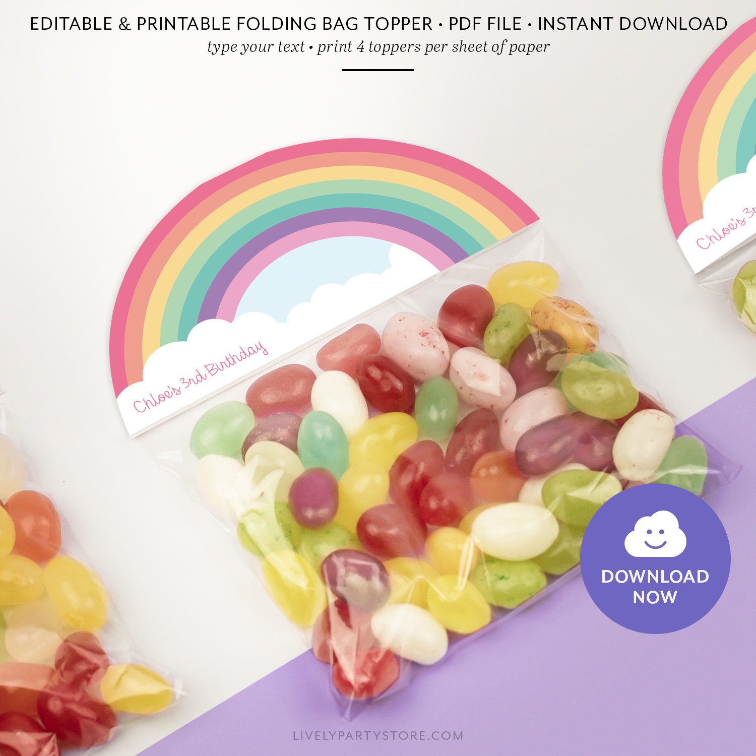 Rainbow Thank You Bag Labels Rainbow Pretty Printable Bag Toppers Printable Rainbow Labels Instant Download Party Treat Bag Topper Party Supplies Paper Party Supplies Deshpandefoundationindia Org