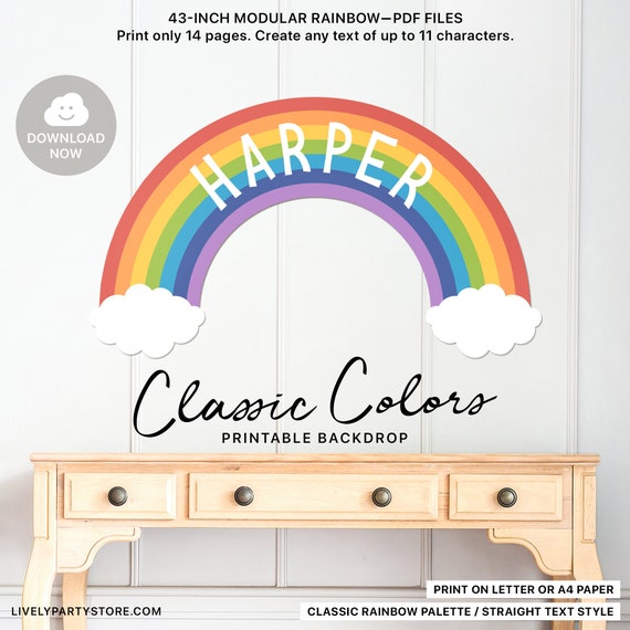 Rainbow Backdrop Personalized Rainbow Banner 43 Inch Modular