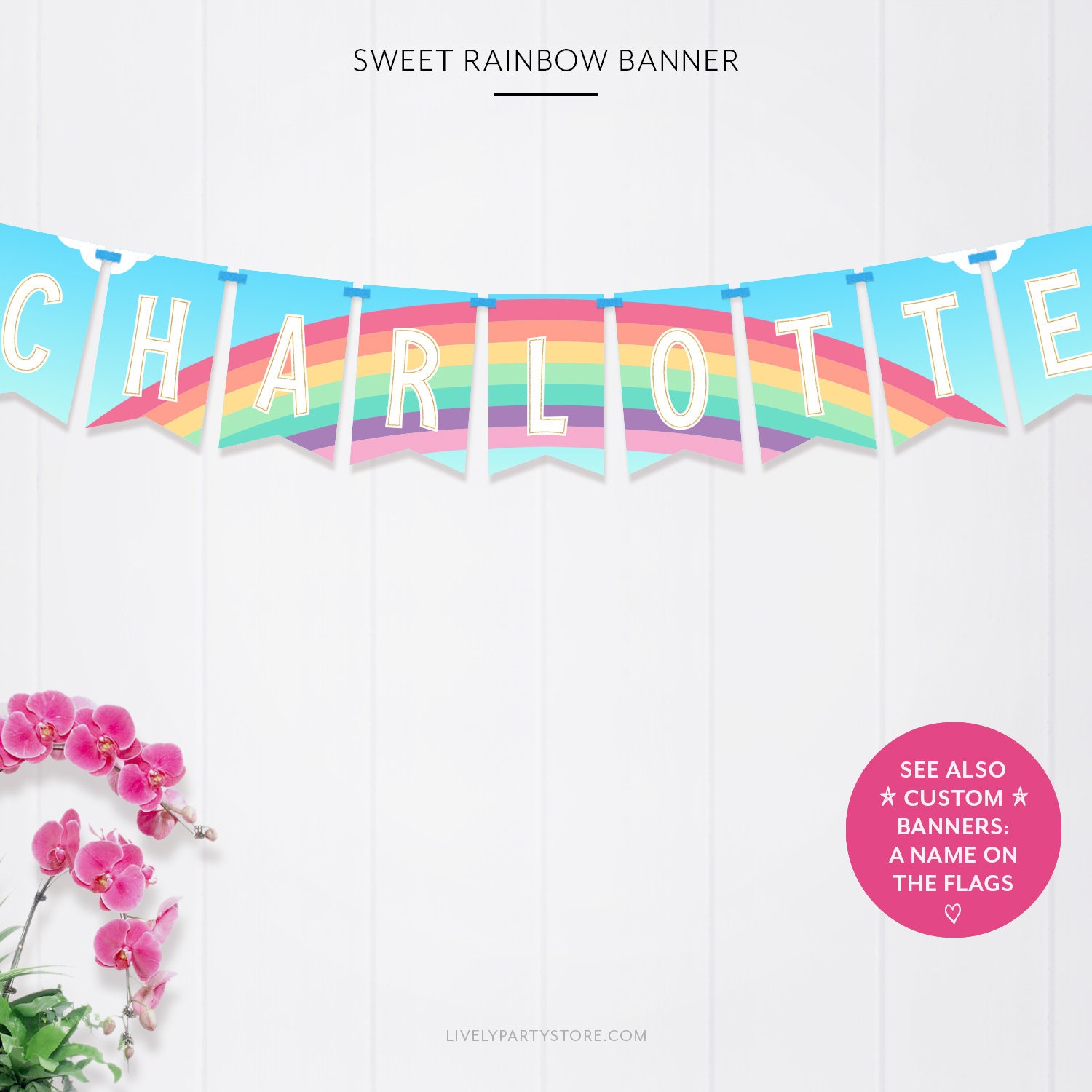 HAPPY BIRTHDAY RAINBOW Banner Printable Rainbow &amp; Gold | Etsy