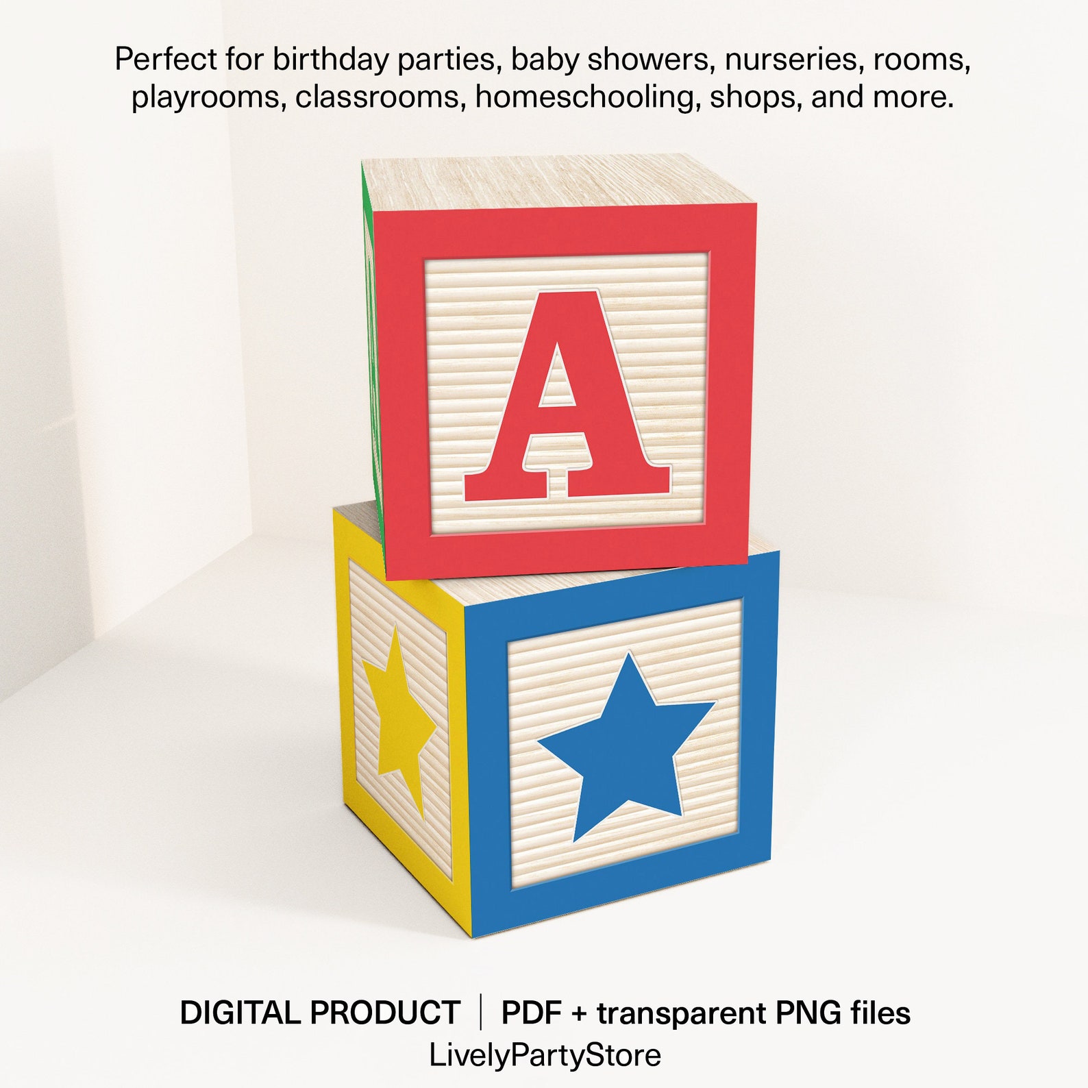 Printable LETTER Y Alphabet Block. Primary Colors and Green Etsy