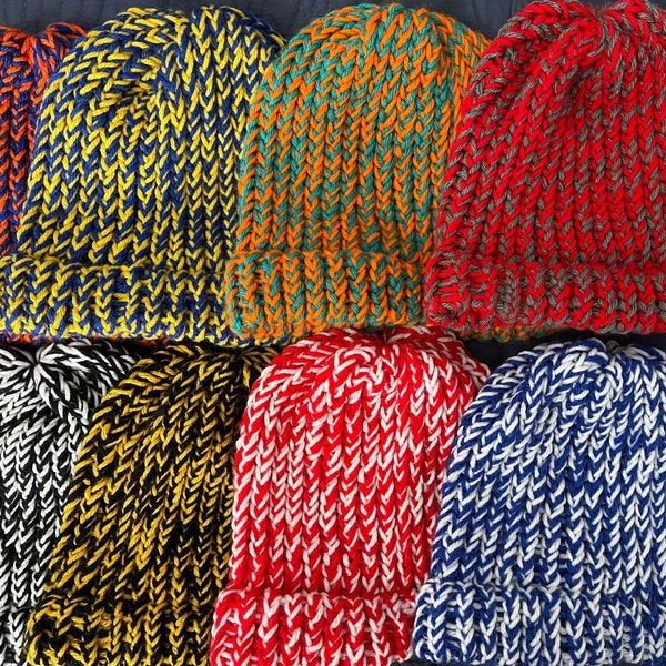 Knitted Beanie l Large l Multiple Colors