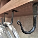 Hand Forged Hooks 3 Wide Under Cabinet Mounted Ceiling Etsy