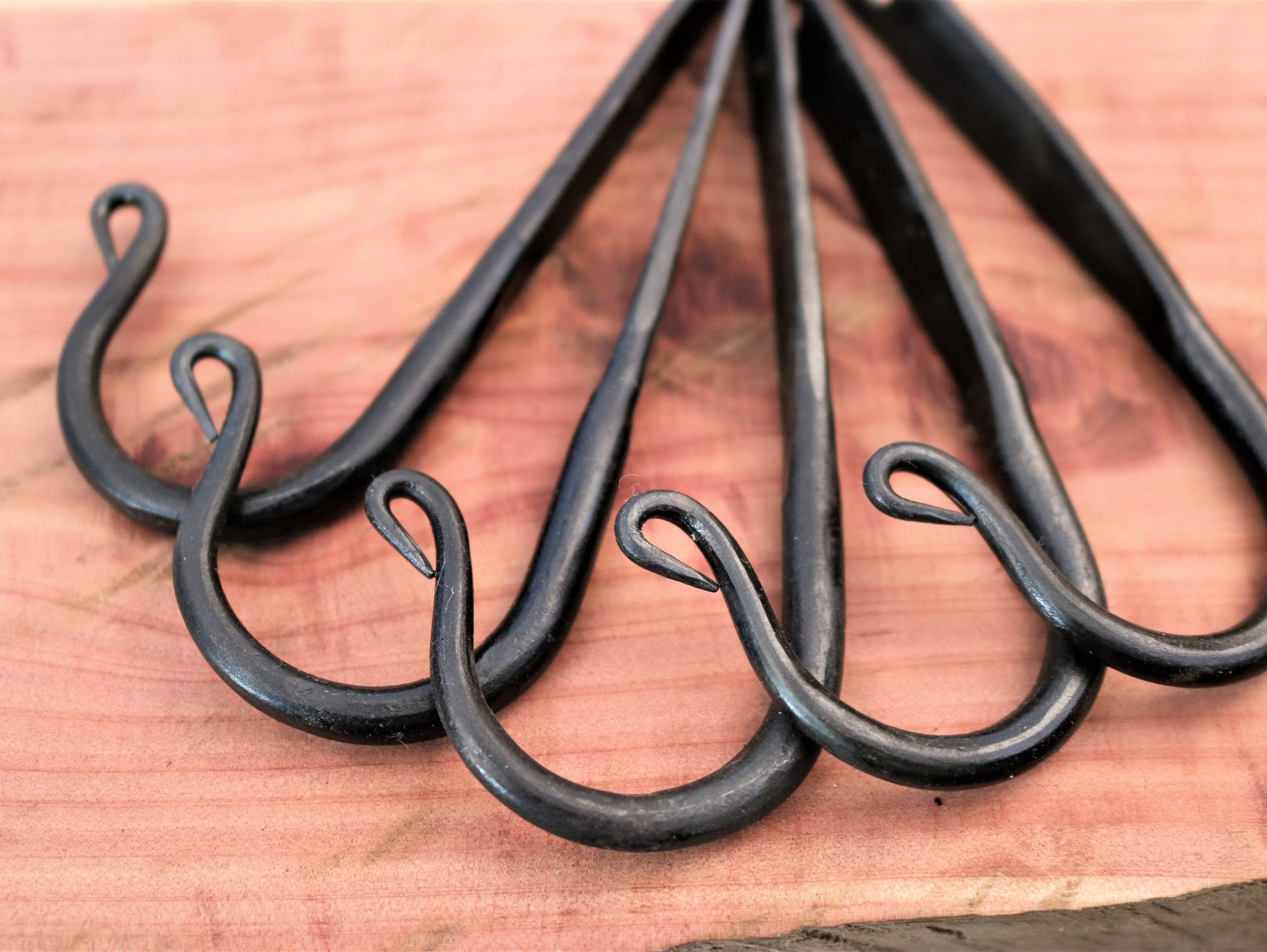 Hand Hooks 3 Blacksmith Wall Hooks for Hanging thin Etsy
