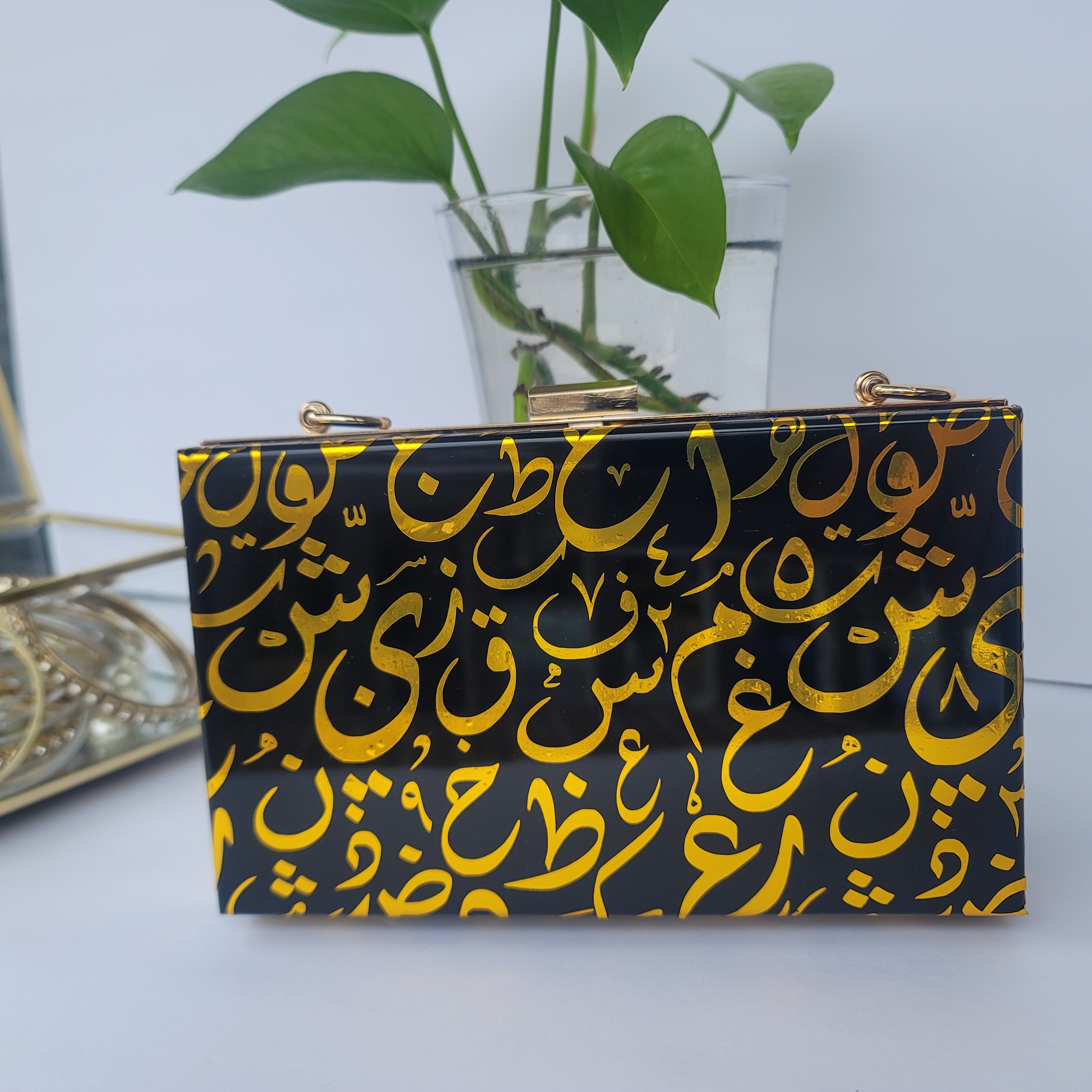 Calligraphy Bag, Arabic Calligraphy, Acrylic Arabic Calligraphy Clutch