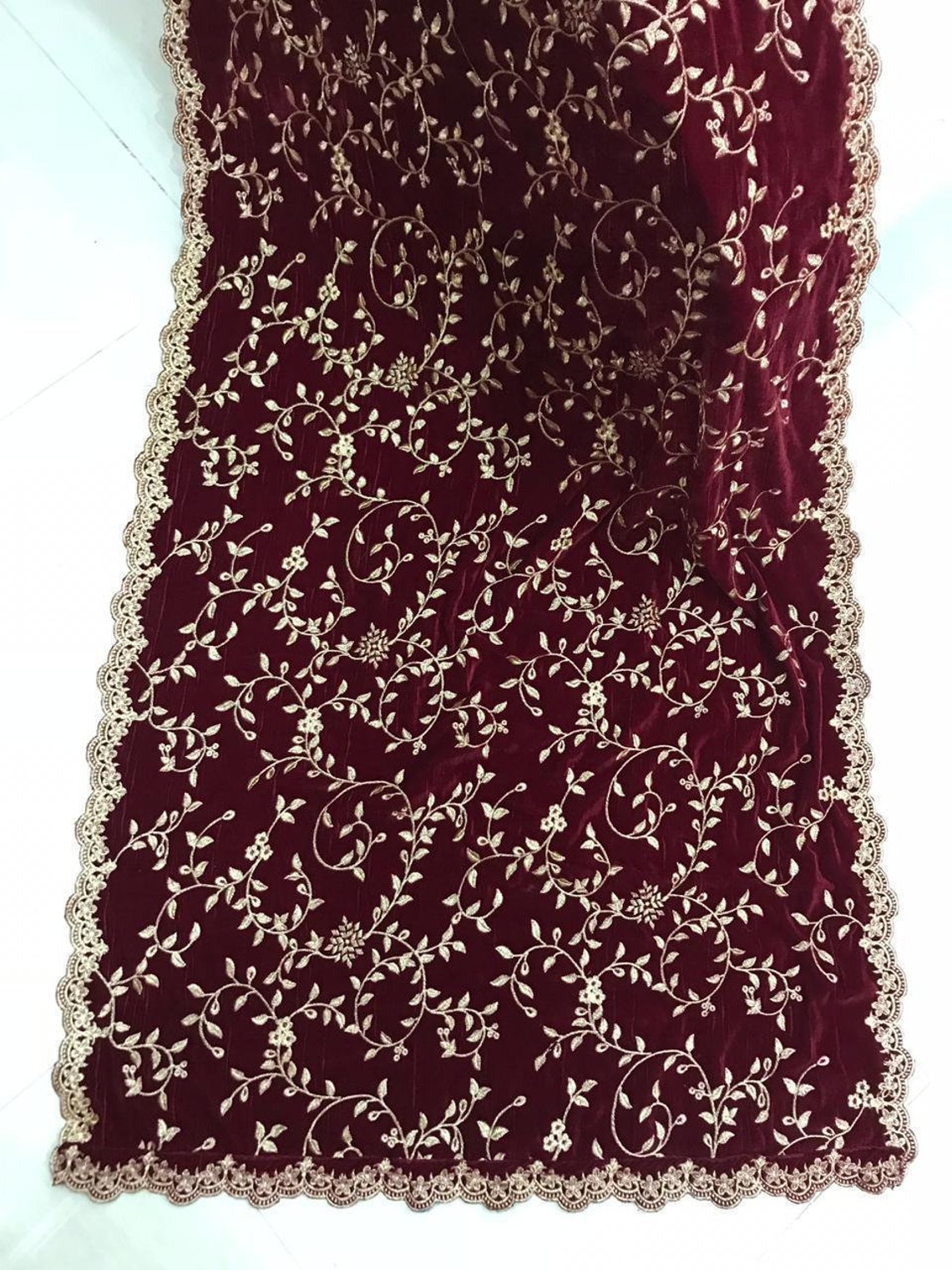 Pakistani velvet embroidered shawl winter shawl Indian bridal Etsy