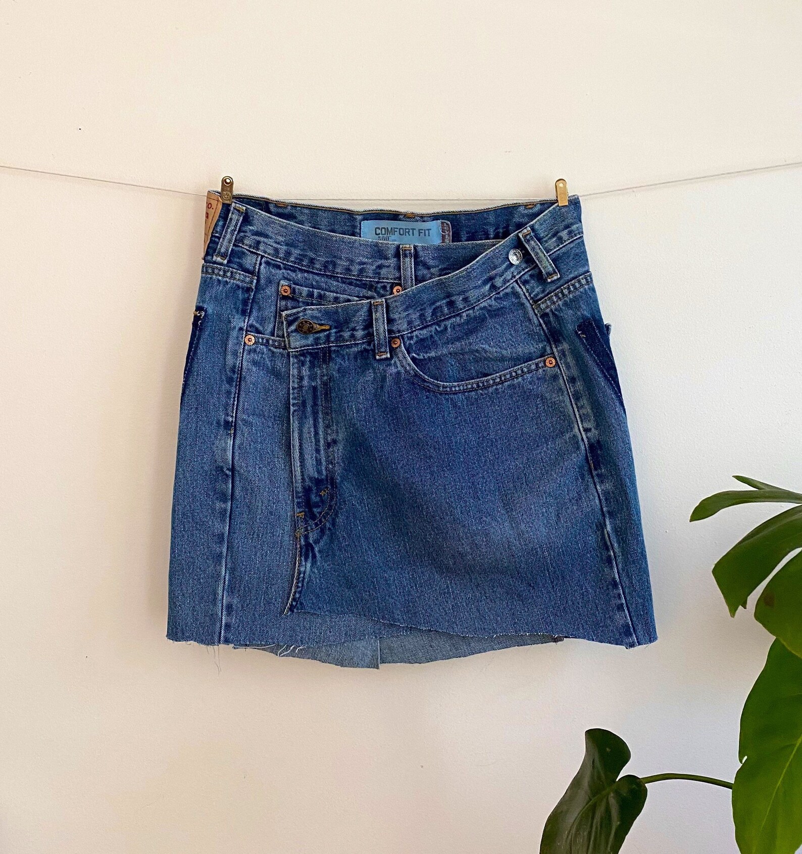 Reworked Levis Crossover Jean Skirt - Etsy