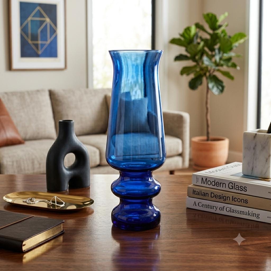 Rare SARDELLI Italy Blue Vase 30cm 希少 青 Vintage Italian Cobalt Blue Vase - Etsy
