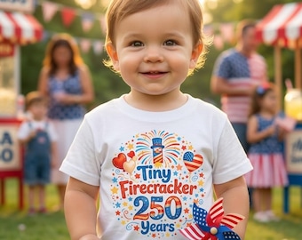 T-shirt 250e anniversaire des États-Unis pour tout-petit, T-shirt petit pétard, chemise patriotique