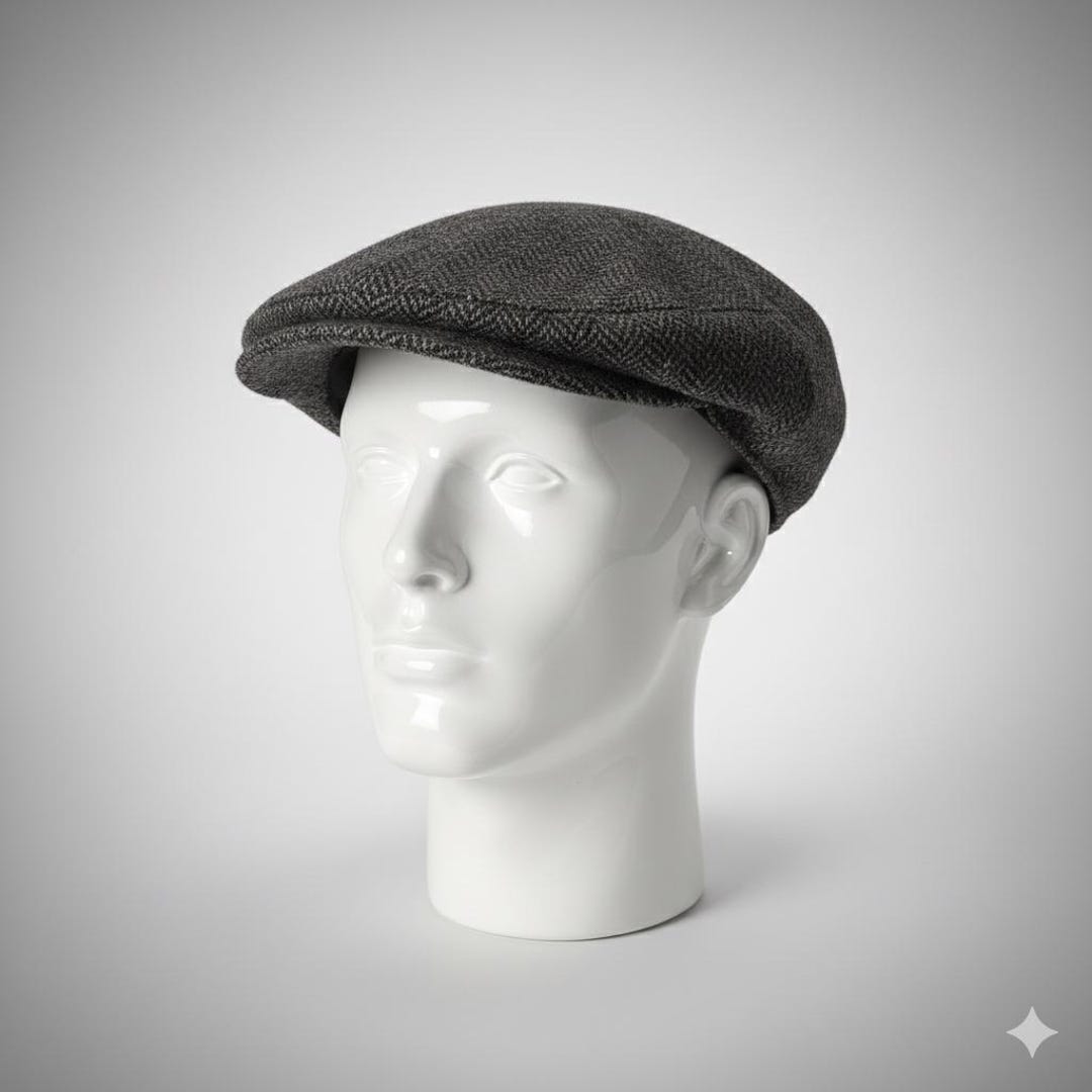 Vintage 70s London Fog Herringbone Flat Cap, USA Made  display picture 1