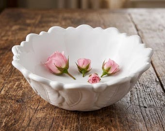 Vintage Milk Glass Footed Fruit Bowl |Indiana Glass, Cottagecore Decor