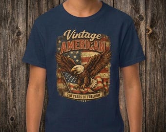 USA 250e anniversaire « vintage American 250 Years of Freedom Tee », t-shirt pour jeunes qui évacue l'humidité