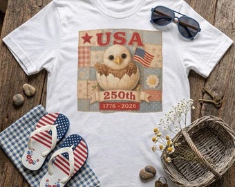 Chemise effet patchwork bébé aigle 250e anniversaire des États-Unis, 1776-2026 patriotique T-shirts enfant