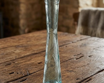 Vase vintage en verre recyclé de 12 po. | Verre artisanal espagnol