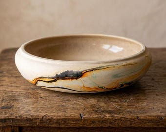 Nemadji Art Pottery Marbled Swirl Bowl
