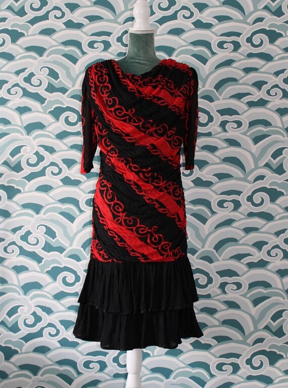 1980s red dress