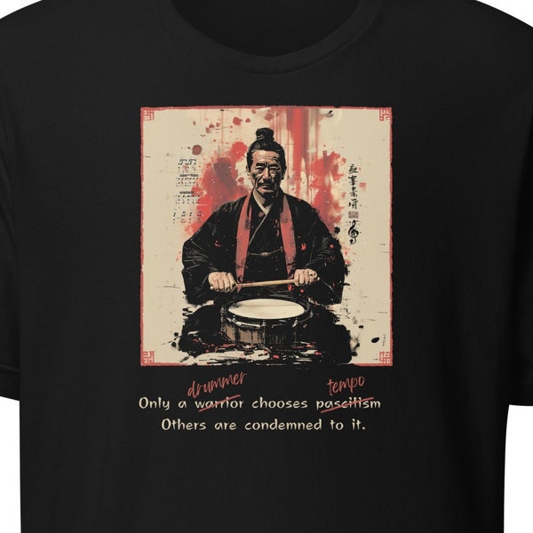 Drum Samurai Shirt | Bushido Drum Tee | Snare Drum T-Shirt | Zen Drum Shirt | Samurai Teeshirt