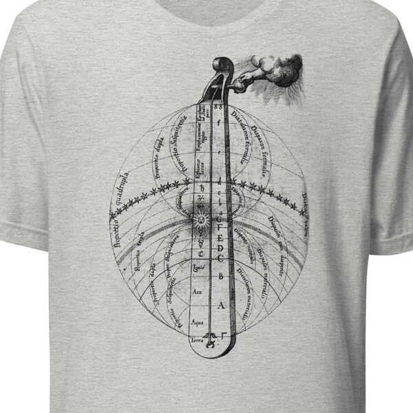 Cosmic Musical Instrument T-Shirt  | Robert Fludd Shirt | The World Monochord Shirt | Music Of The Spheres Shirt | Alchemy T-Shirt