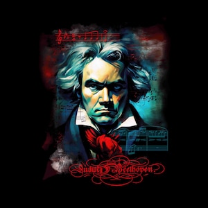 Beethoven Shirt | Ludvig Van Beethoven T-Shirt | Beethoven Portrait Shirt | Composer Teeshirt |