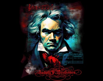 Beethoven Shirt | Ludvig Van Beethoven T-Shirt | Beethoven Portrait Shirt | Composer Teeshirt |