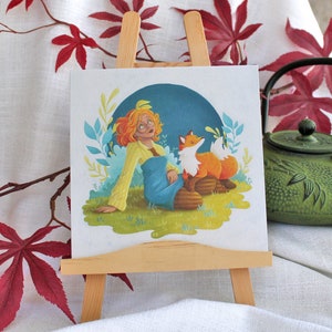Girl and Fox postcard (Tyttö ja Kettu -postikortti)