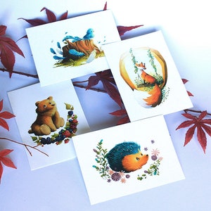 Spring animals - Set of 4 postcards