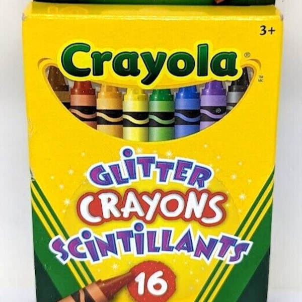 Crayola Wax Crayons Glitter 16 Count Add Some Shimmer to your Artwork Multi-Colored 2016 Hallmark New Old Stock Box