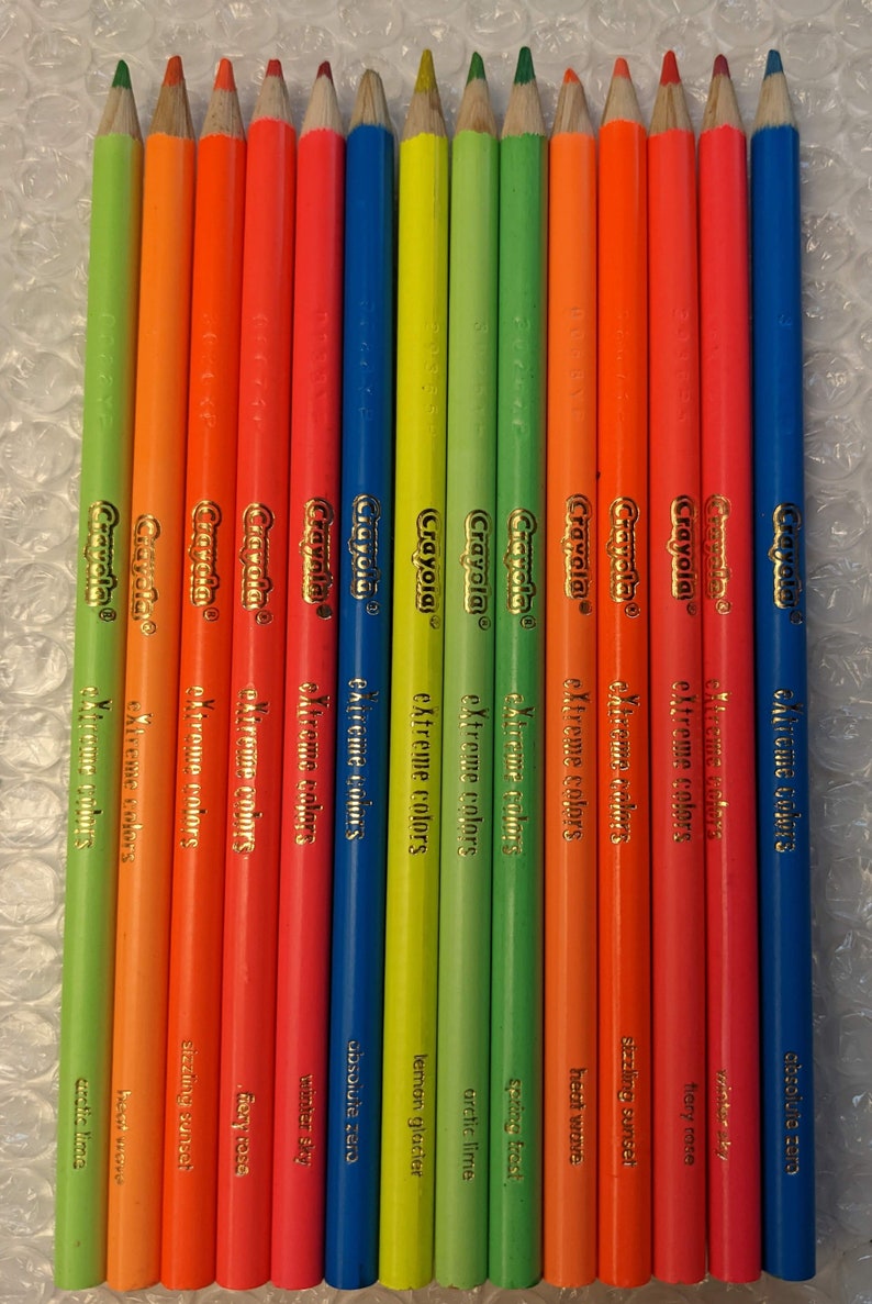14 Crayola Colored Pencil Extreme Colors Ultra Bright Neon Etsy