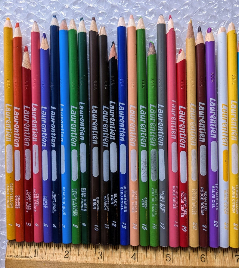 59 Laurentien Colored Pencil Crayon Complete 1-24 Set PLUS - Etsy
